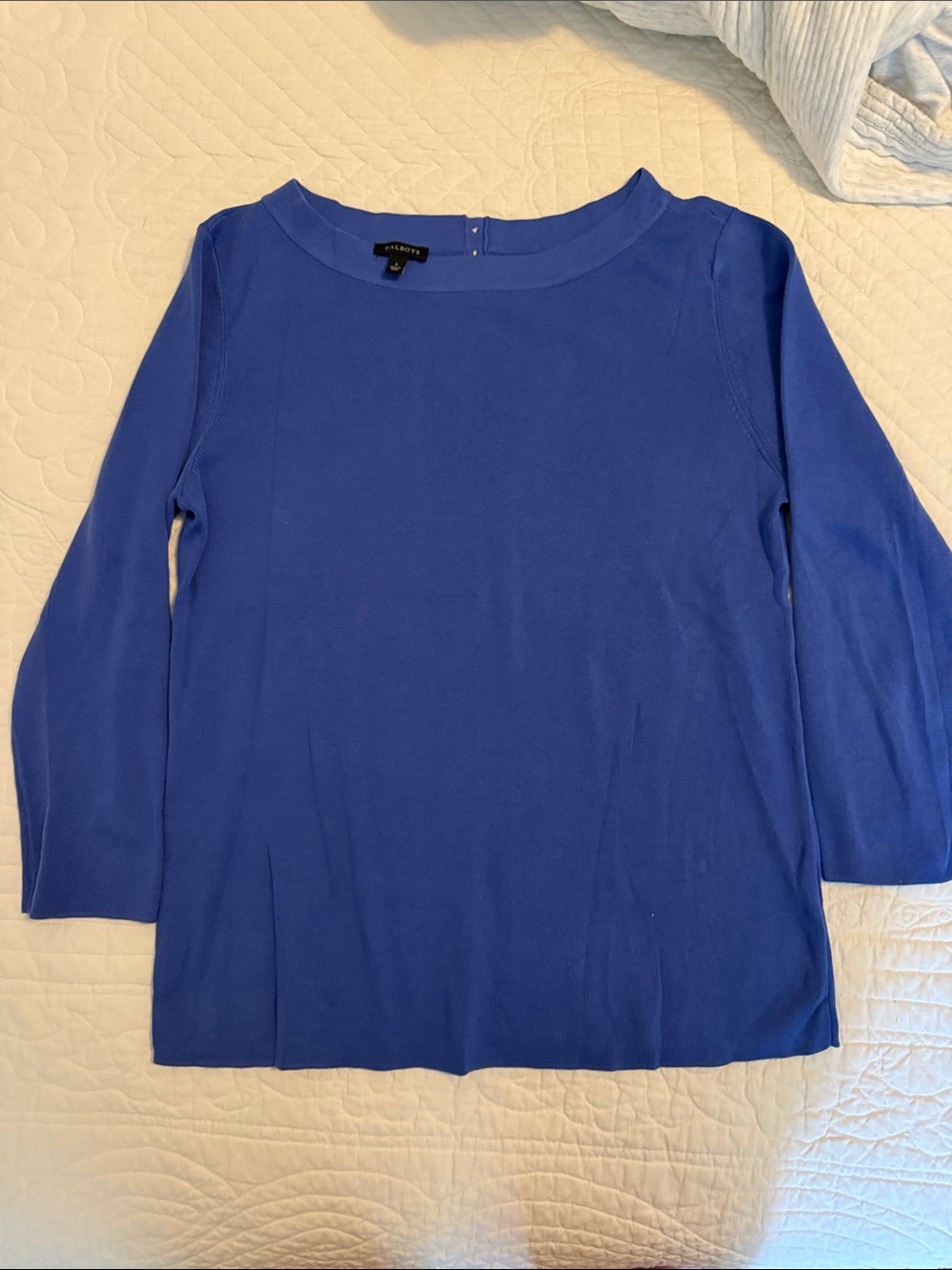 Talbots cobalt blue boatneck long sleeve top